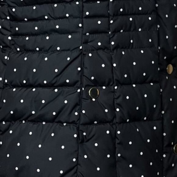 Charter Club Vest Quilted Puffer Snap Closure Black Polka Dot Women’s Size PXL - Picture 9 of 11